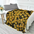 thumbnail image 4 of Camping Quilt Ultralight 70*55in Flannel Fabric Ultra-soft, Warm and Lightweight Camping Blanket Packable Fluorescent Blanket Minimalist Holiday Gifts A Patch Of Yellow Chrysanthemums, 4 of 8