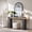 Natural Oak & Dark Alder, variant on KeyWhat 63" Entryway Console Table, Wooden Modern Sofa Table Behind Couch, Dual-Level Countertop Design for Hallway, Entryway, Living Room, Antique White