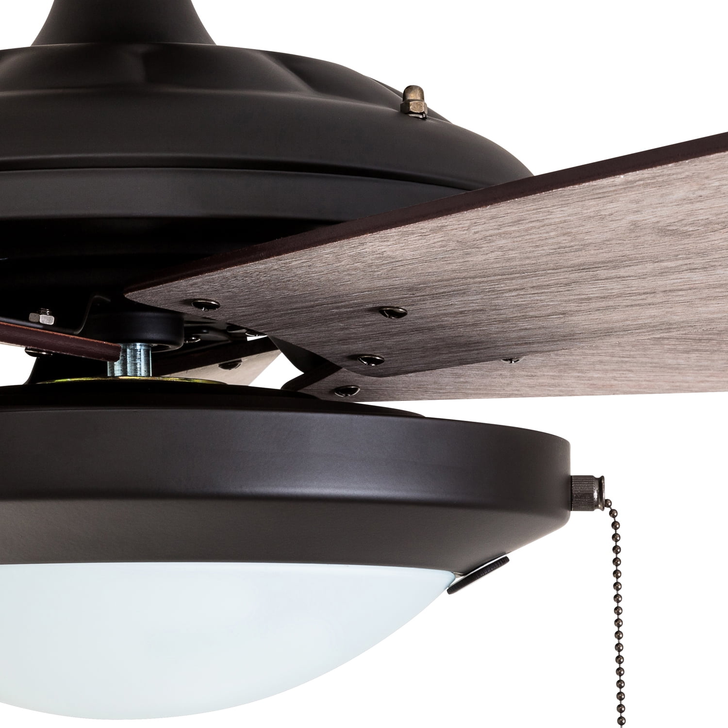 Prominence Home Bolivar 52" Bronze Ceiling Fan with 5 Blades, Integrated LED Light Kit, Pull Chains & Reverse Airflow