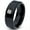 Black Bevel Polish Tungsten, variant on Tungsten Lucky Charm Four Leaf Clover Band Ring 8mm Men Women Comfort Fit Black Step Bevel Edge Brushed Gray Polished