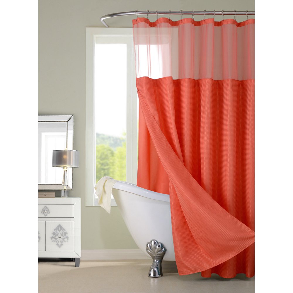 Dainty Home Hotel Shower Curtain with Detachable Liner