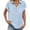A-Light Blue442, variant on Womens Linen Henley Blouse Oversized Short Sleeve Collared Shirt Breathable Relaxed Weekend Blouses