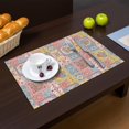 thumbnail image 2 of Placemat, Pioneer Flower Floral Print Pattern Place Mats Table Mat Set Of 2, PVC Washable Placemats for Party Kitchen Dining Decoration, 18x12 Inch, Fade Resistant, 2 of 6