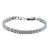 Arista Men's Double Franco Adjustable Bracelet in Stainless Steel, 8.5"