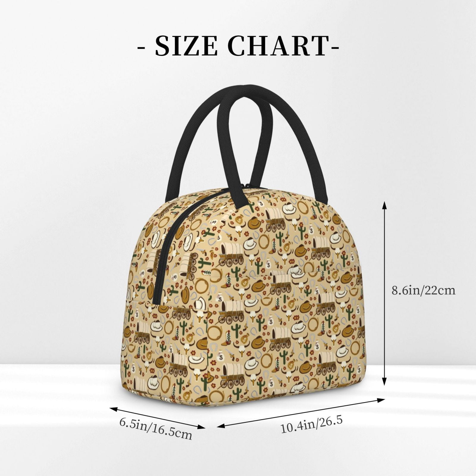 Defioc Wild West Cowboy Print LunchBag for Women and Men - Leakproof Cooler Tote Bag Organizer - Reusable Lunch Box for Office/Picnic/Hiking/Beach
