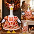 thumbnail image 7 of AYktou Fall Porch Goose Statue Outfits, Maple Leaf Accent Floral Dress and Bonnet Set for 23" Cement Goose, Cute Porch Goose Clothes Thanksgiving Yard Goose Costume for Holiday Lawn Garden Decor, 7 of 7