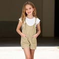 thumbnail image 3 of Beige Boy Girl Lounge Bib Pants Shortalls for Girl Fall Summer Faux Gauze Linen Kawaii Overall Coveralls Shortalls Shorts Catsuit Girl 2026 Clothing Regular Fit 13 Years, 3 of 8