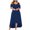 Dresses for Women-Blue, variant on Brilliant Summer Dresses for Women Plus Size Plus Size Women Sexy Strapless Draw Back Short Sleeve Dress Holiday Party/Blue Clothes under $5.00