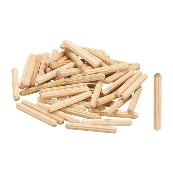 Uxcell Wooden Dowel Pins Straight Dowel Rods Wood Fluted Dowels Rods for Craft Furniture DIY Hardwood 3/16"x 13/16" (4mm x 30mm)