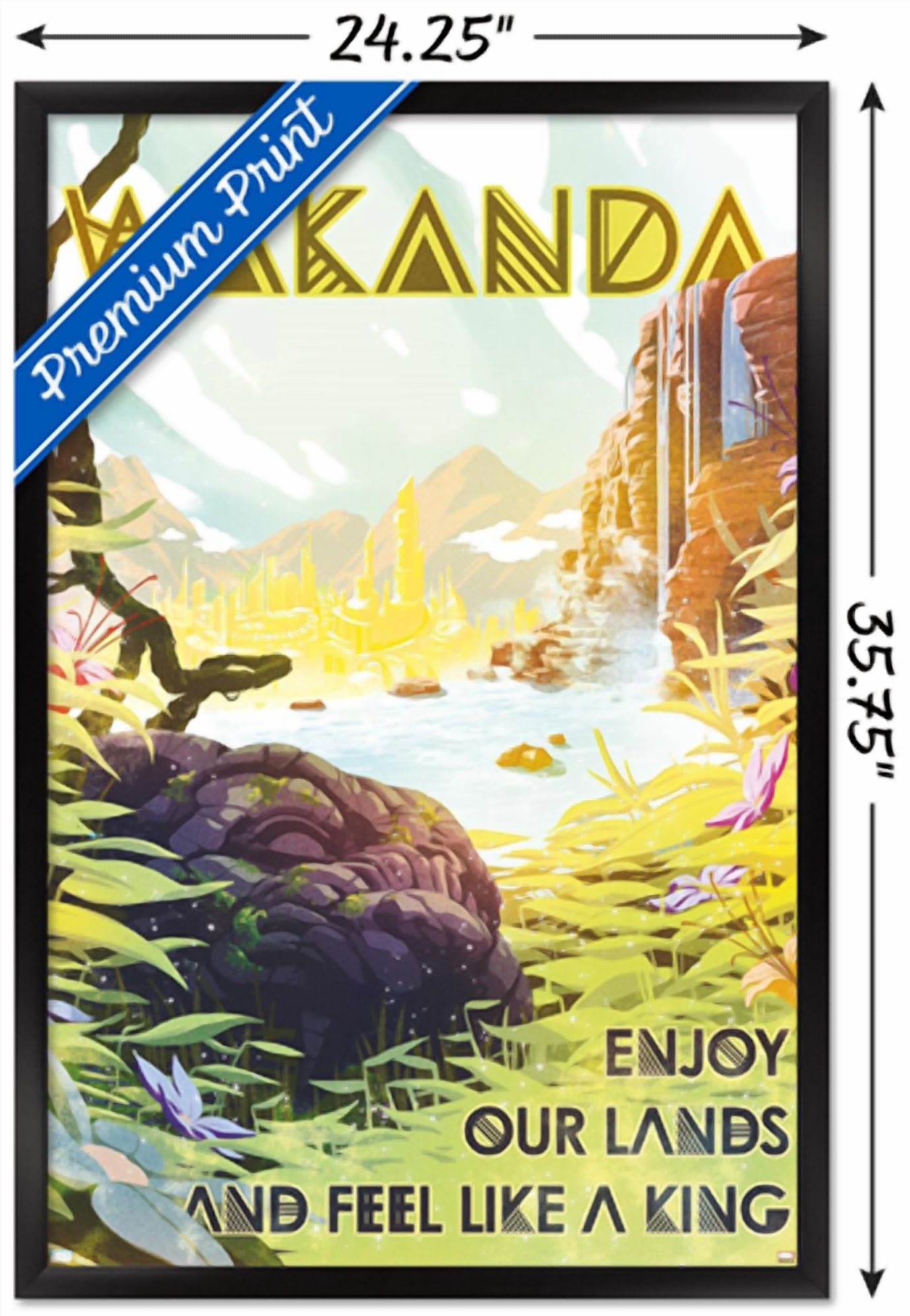 Marvel: Hero Lands - Wakanda Wall Poster, 22.375" x 34" Framed
