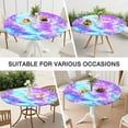 thumbnail image 7 of Colorful Tie Dye Pattern Round Fitted Tablecloth with Elastic Edge,Dining Table Cover Waterproof,Outdoor Round Tablecloth for Camping,Dining,Indoor and Outdoor, 7 of 7