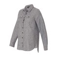 thumbnail image 2 of Women`s Long Sleeve Solid Flannel Shirt, L, Heather Grey, 2 of 3