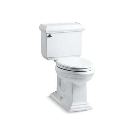 Kohler Memoirs Classic Comfort Height Two-Piece Elongated 1.6 Gpf Toilet with Aquapiston Flush Technology and Left-Hand Trip Lever, Seat Not Included, White