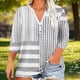 thumbnail image 1 of Xuyuer Womens Plus Size Tops 3/4 Sleeve Blouses Shirts Casual V Neck Loose Tunic Tops 1X-5X Tops with Button Cuffs Dressy Casual V Neck Summer Outfits Early Fall Fashion Clothes 2026, 1 of 5
