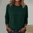 thumbnail image 2 of Hurxie Women Tops Long Sleeve Blouses Dressy Casual Crewneck Pleated Tunic Shirts Loose Fashion Clothes, 2 of 5