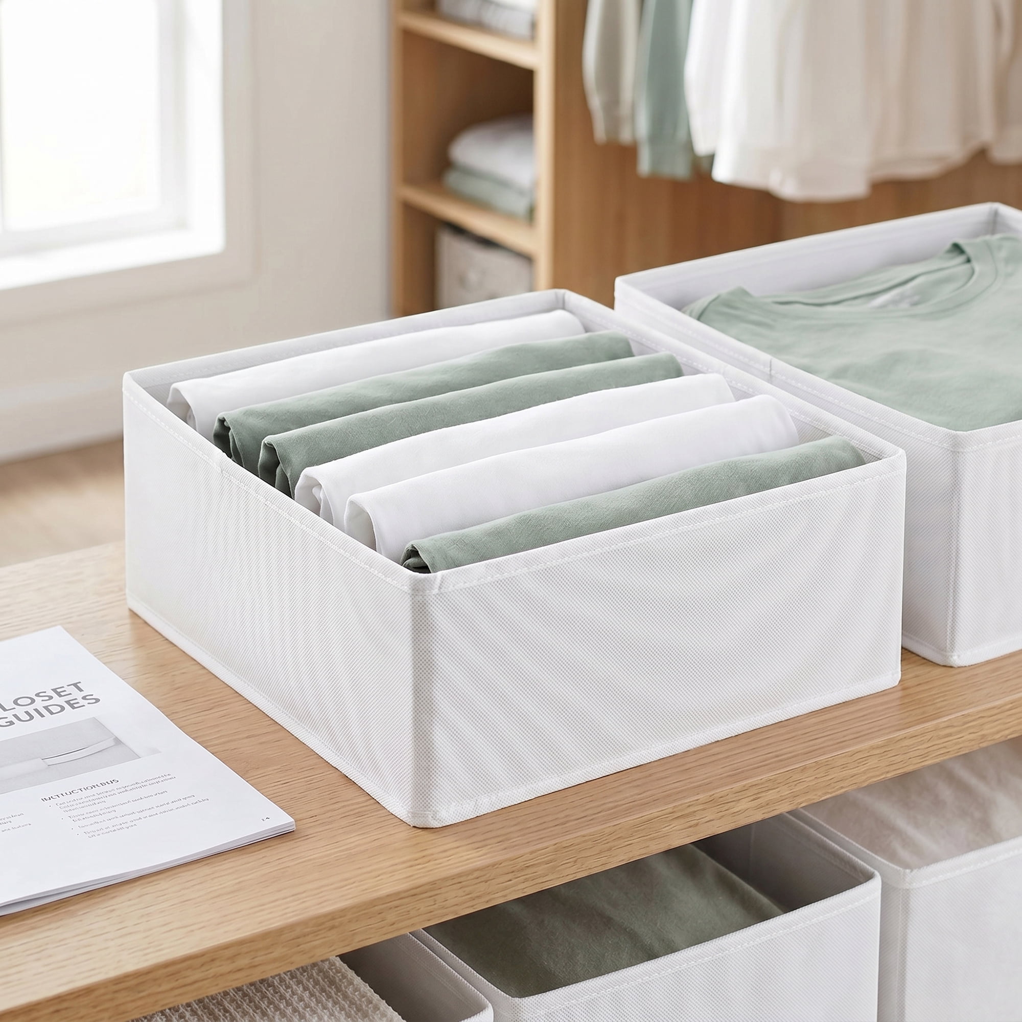 Unique Bargains Storage Bin with Zipper for Organizing Clothes White 11" x 11" x 4.7"