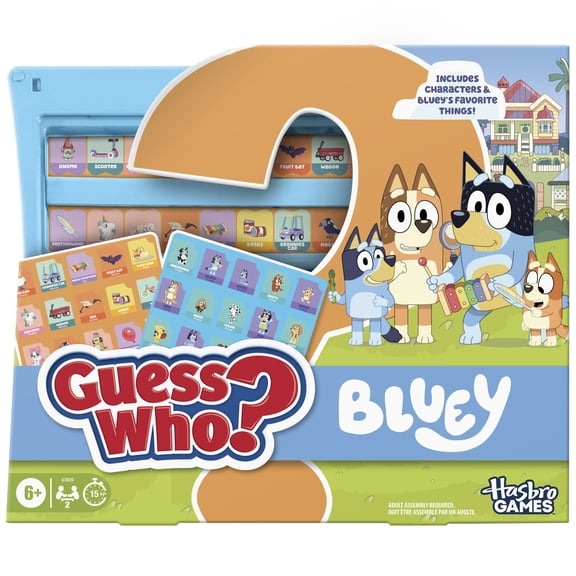 Guess Who? Bluey Edition Kids Game, Travel Friendly Family Board Games, 6