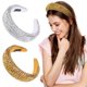 thumbnail image 1 of diademas doradas para Mujer, diadema de diamantes con cuentas brillantes de 4 Cm de ancho, diademas acolchadas Para Mujer plateadas y doradas, 1 of 8