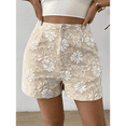 thumbnail image 6 of Women'S Floral Jacquard Shorts High Waisted Boho Summer Shorts with Pocket M, 6 of 8