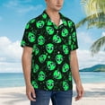 thumbnail image 3 of Sikiie Green Monster Print Men's Hawaiian Shirt, Summer Beach Button Pocket Short Sleeve T-Shirt,, 3 of 7