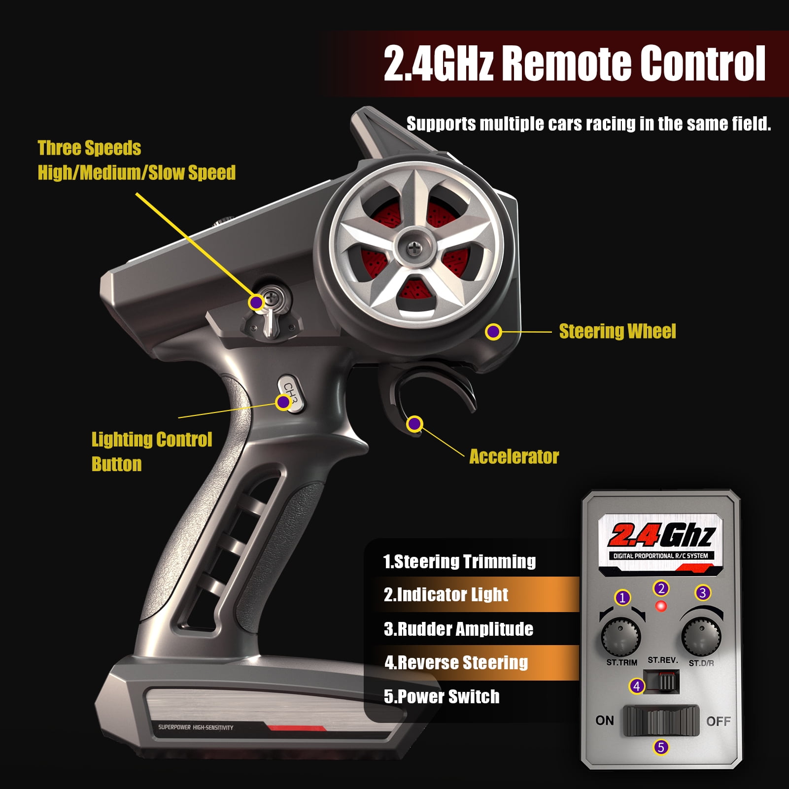 4WD Brushless RC Car, High Speed All Terrain RC Truck with 1 Battery, 1:16 Off-Road Drift Monster Truck, Outdoor Drifting Racing Climbing, Independent Shock Absorption, Hobby Remote Control Car Gifts