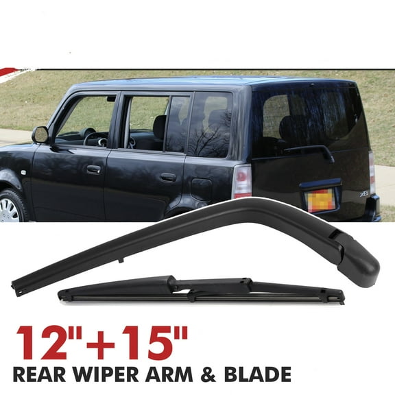 12" 15" Rear Windshield Wiper Arm & Blade Set Compatible With Toyota Scion XB 2004 - 2006