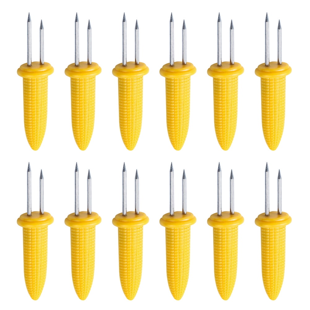 BESTONZON 10 Pcs Stainless Steel Corn Holders Corn on The Cob Skewers