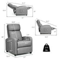 Gymax Massage Recliner Chair Single Sofa Fabric Padded Seat Theater