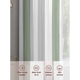 thumbnail image 7 of Sage Green Grey Stripe Semi Sheer Curtains 72 Inch Length 2 Panels Set, Modern Farmhouse Vertical Striped Sheer Kitchen Curtain Privacy Voile Window Curtain for Living Room Bedroom Rod Pocket Drapes, 7 of 7