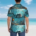 thumbnail image 4 of Pofeuu Realistic Ocean Shark Print Hawaiian Shirt for Men Sleeves Casual Button Down Summer Beach Dress Shirts T-Shirts,XX-Large, 4 of 7