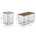 thumbnail image 5 of Lavish Home Set of 3 Living Room Tables - Metal Basket Storage with Removable Lids (Brown/Black), 5 of 9