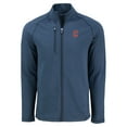 thumbnail image 2 of Men's Cutter & Buck Heather Navy Cleveland Guardians  Peshastin Eco Fleece Recycled Tri-Blend Raglan Full-Zip Jacket, 2 of 3