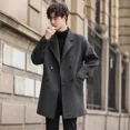 thumbnail image 2 of Abrigo de lana de doble cara para hombre, abrigo largo y mediano, rompevientos de lana, otoño e invierno, nuevo, 2 of 4