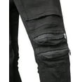 thumbnail image 5 of Ma Croix Mens Biker Jeans Slim Fit Distressed Ripped Zipper Stretch Denim Pants, 5 of 6