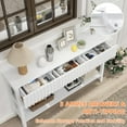 thumbnail image 6 of Coewske Narrow Console Table Painted Wood Long Sofa Entryway Table w/ 3 Drawers & 2-Tier Shelf White, 6 of 7