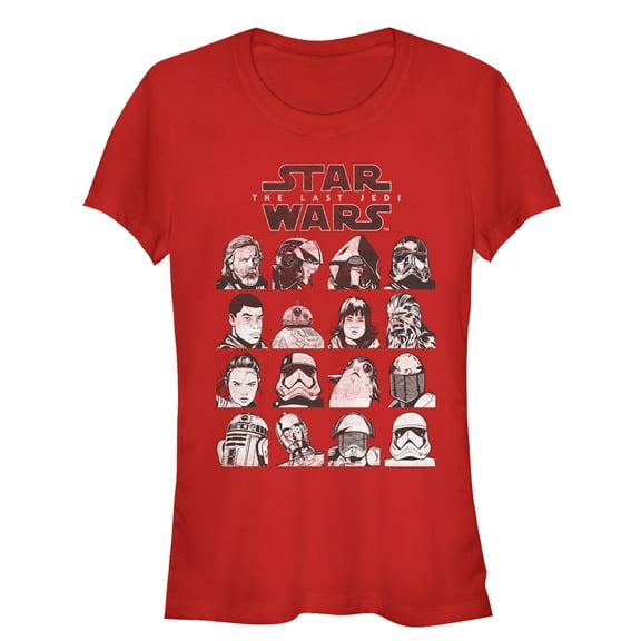 Junior's Star Wars The Last Jedi Character Page Graphic Tee Red Small