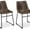 Brown, variant on Signature Design by Ashley Centiar Urban Industrial Faux Leather Bucket Dining Chair, Set of 2, Gray
