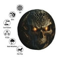 thumbnail image 4 of Wukai Metal Evil Skull Print Spare Tire Cover for RV Trailer,Waterproof PVC Faux Leather Wheel Cover Fit for Truck,Trailer,RV,SUV,Camper and Most Vehicle-16 inch, 4 of 6