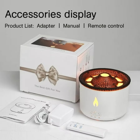 

WNGNNG Cool Volcano Flame Jellyfish Smoke Ring Aromatherapy Essential Oil Diffuser - 360ml - Air Humidifier - Perfect Cool Gift