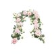 thumbnail image 2 of Ratán De Plástico Guirnalda artificial de hojas de eucalipto de 1,8 m con flores para arco de boda,decoración exterior (rosa,1 pieza) Rkxzt, 2 of 9