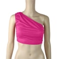 thumbnail image 1 of Timegard Tank Top for Women Solid Color 1 Shoulder Cropped Comfy Fitting Slim Ruched Casual Tee Top, 1 of 3