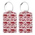 thumbnail image 3 of Pofeuu red plaid Moose Bunny bear Print Luggage Tags, Privacy Cover ID Label with Stainless Steel Loop and Address Card for Travel Bag Suitcase-2 PCS, 3 of 5