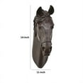 thumbnail image 3 of Lilie 14 Inch Horse Head Bust Statuette - Wall Mount Design - Resin - Brown, 3 of 5
