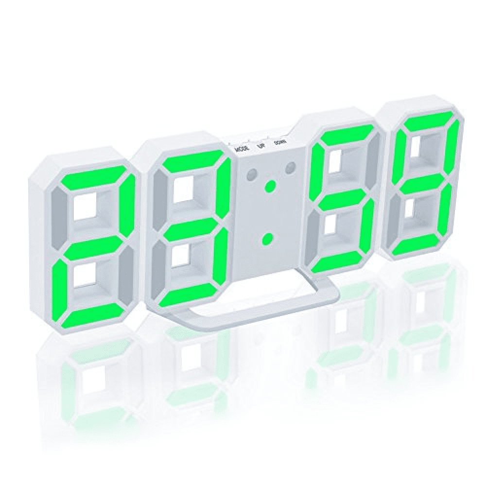 AcuRite 75112M 10-inch LED Digital Clock with Auto Dimming Brightness Green 