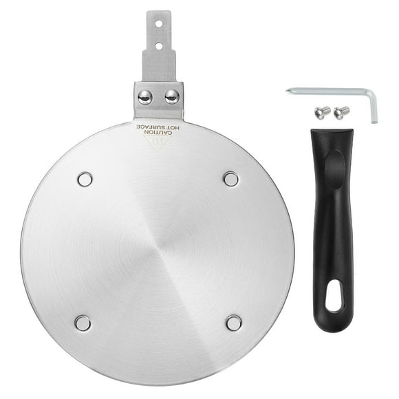 Placa difusora de calor para estufa de gas de 8 pulgadas con mango separable, tonalidad plateada/negra