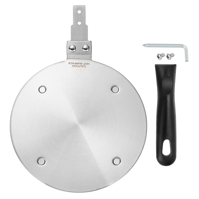 Placa difusora de calor para estufa de gas de 8 pulgadas con mango separable, tonalidad plateada/negra