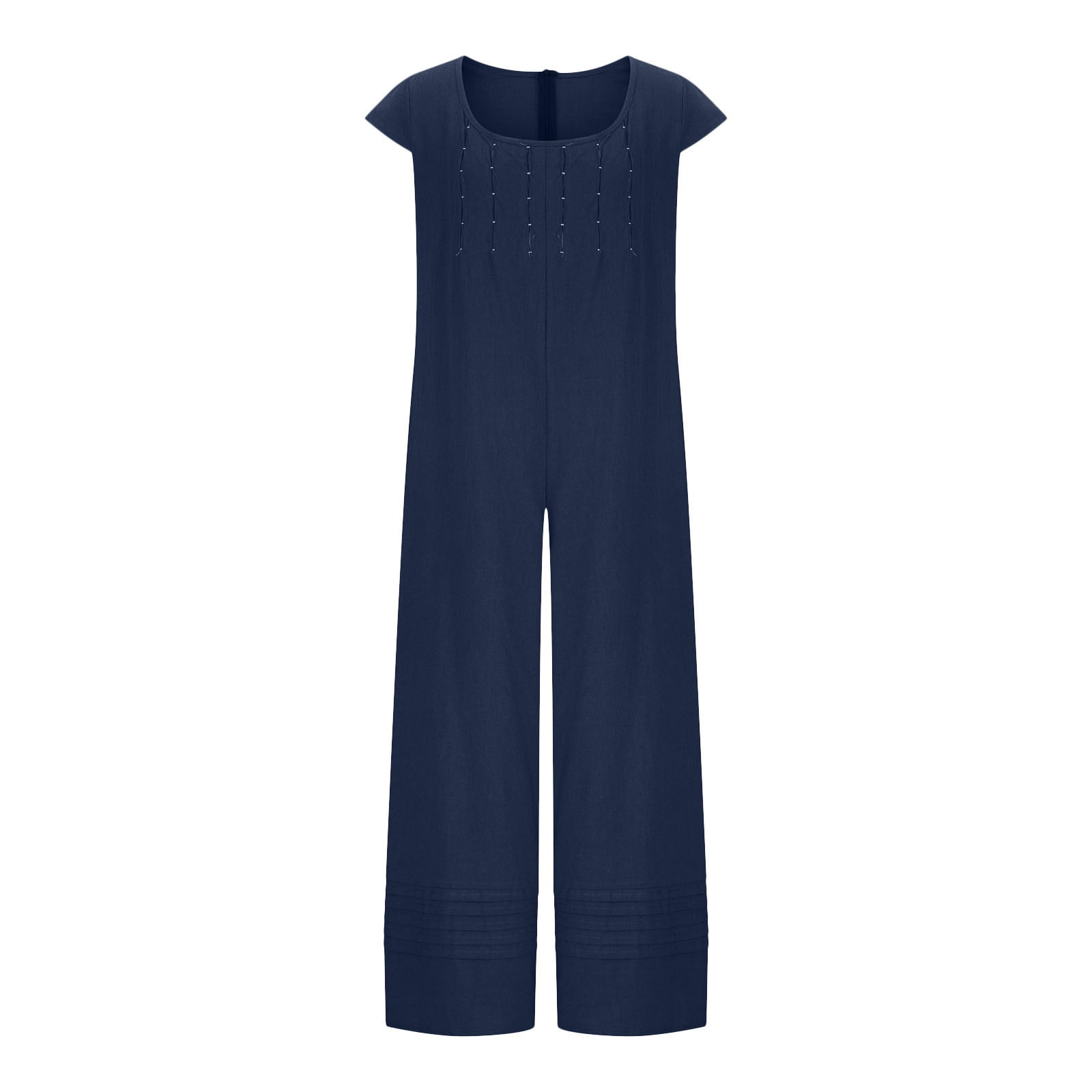 Wide Leg Jumpsuit for Women Elegant Short Sleeve Baggy Playsuits