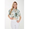 thumbnail image 5 of Women's Hawaiian Tie Front Crop Top Aloha Shirt in Wispy Cereus Light Blue S, 5 of 5
