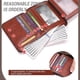 thumbnail image 2 of Men Large Capacity Genuine Leather Bifold Wallet RFID Blocking Vintage Credit Card Holder, 2 of 5