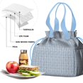 thumbnail image 4 of Boho Bohemia Geometric Line Art Drawstring Lunch Bag Women - Drawstring Lunch Bag Insulated for Work Office - Stain-Resistant Large Lunchbags for Women with Multi-Pockets, 4 of 6